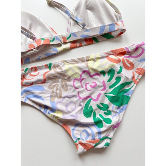 GAP Spring Floral Triangle Top Bikini Swim Set, Size S/M - Picture 8 of 11